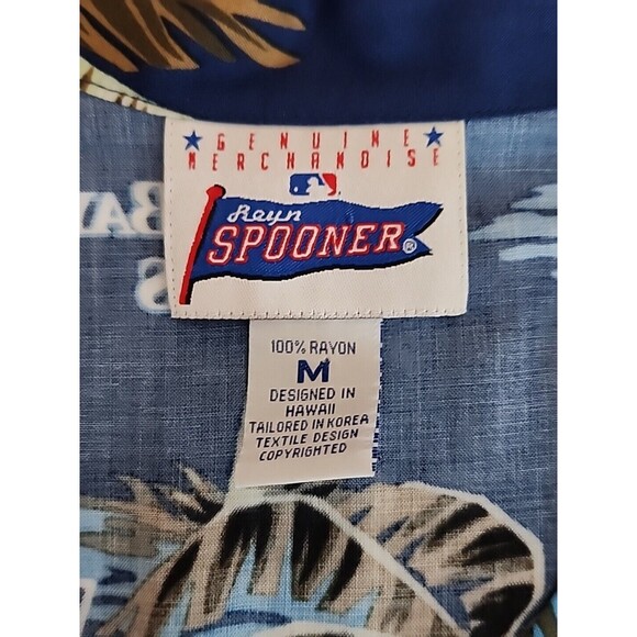 Tampa Bay Rays Reyn Spooner Shirt Medium Blue Button Up MLB Baseball Hawaiian - Picture 9 of 10